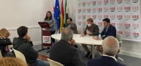 El secretario general de USO, Joaquín Pérez, ha inaugurado la nueva sede del sindicato en Badajoz para atender el aumento de la afiliación en Extremadura en el último año